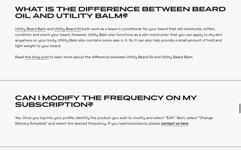 Beardbrand page where the agent's errand stalled — the last screen before it stopped