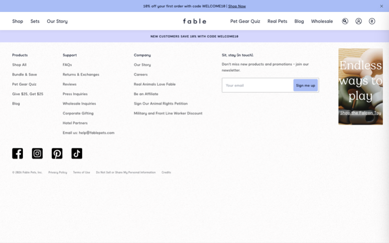 Fable page where the agent's errand stalled — the last screen before it stopped