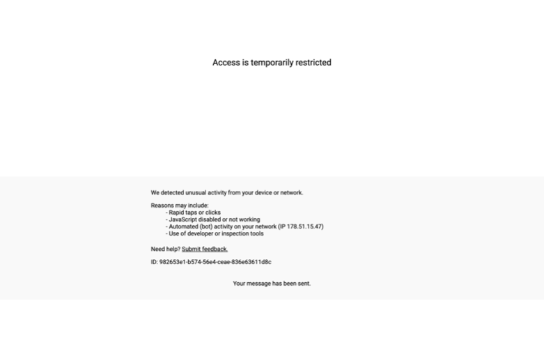 Helix Sleep page where the agent's errand stalled — the last screen before it stopped