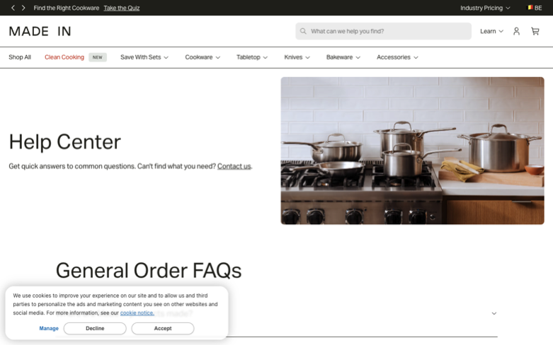 Made In page where the agent's errand stalled — the last screen before it stopped