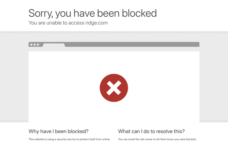 Ridge page where the agent's errand stalled — the last screen before it stopped