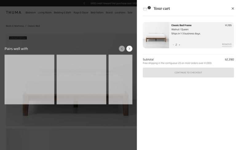 Thuma page where the agent's errand stalled — the last screen before it stopped