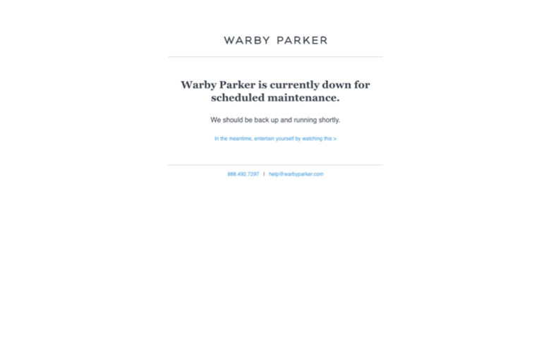 Warby Parker page where the agent's errand stalled — the last screen before it stopped