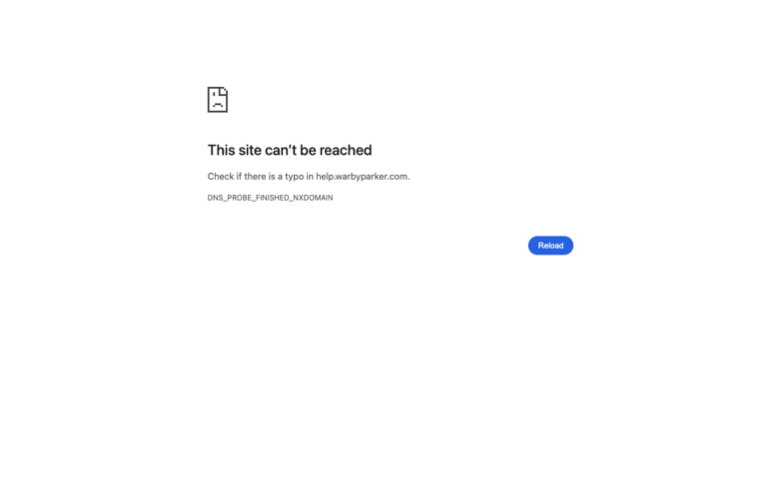 Warby Parker page where the agent's errand stalled — the last screen before it stopped